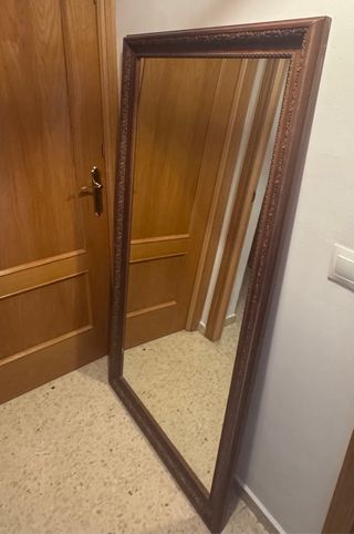 Espejo de pie madera y cristal