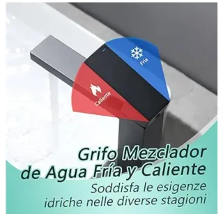 Rubinetto Nero in Acciaio Inox, Canna 240mm