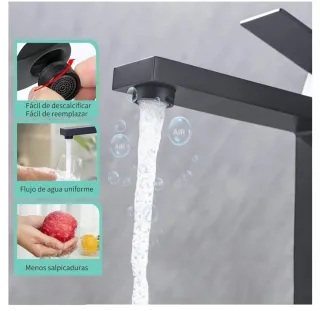 Rubinetto Nero in Acciaio Inox, Canna 240mm