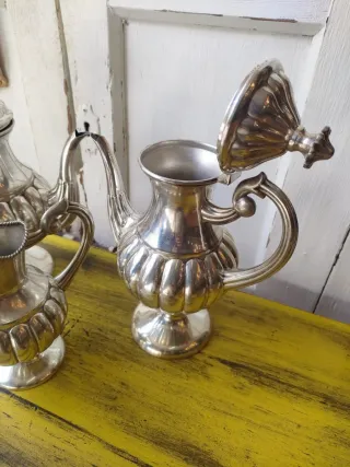 Conjunto Te/Café Alpaca Plateada