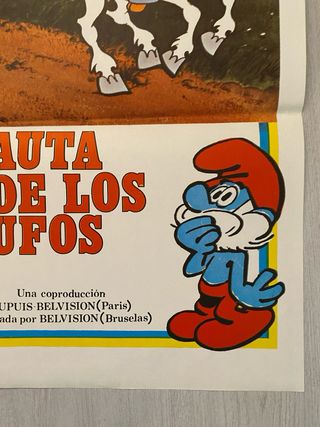 Cartel original La Flauta de los Pitufos