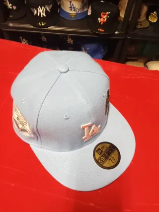 Gorra New Era 59Fifty LA Palmeras Azul Rosa(7.1/4)