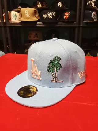 Gorra New Era 59Fifty LA Palmeras Azul Rosa(7.1/4)