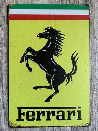 (337) Cartel Ferrari Negro Caballo