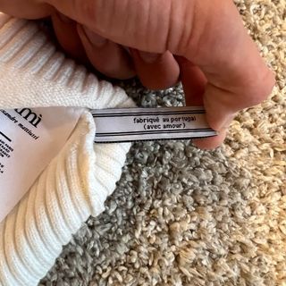 Ami Paris Jersey Blanco Corazón Rojo