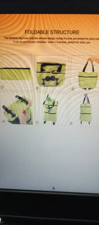 Carro de la compra plegable azul