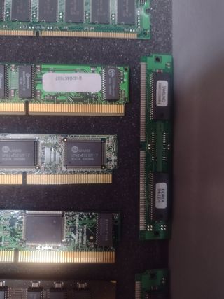 memoria caché, 72 pines, SDRAM, PC133 y DDR