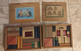 Lote 2 juegos construcción madera vintage(años 50)