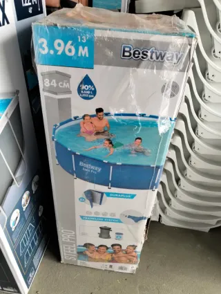 PISCINA STEEL PRO + DEPURADORA 396x84 CM 5612E