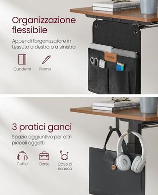 VASAGLE Escritorio Eléctrico de Altura Regulable, 60 x 160 x (72-120) cm