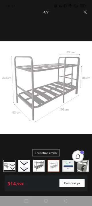 Litera metálica y de madera