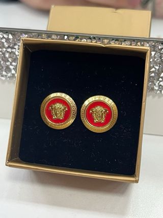 Pendientes Versace Medusa Oro y Rojo