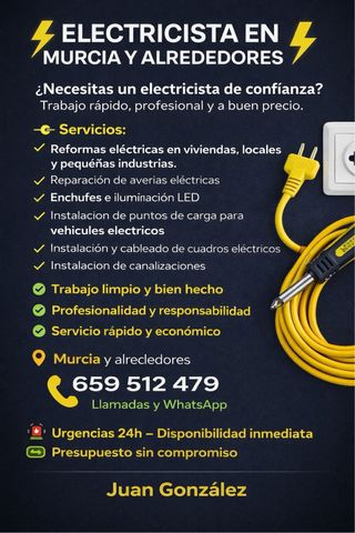 Electricista 24h Murcia – averías e instalación