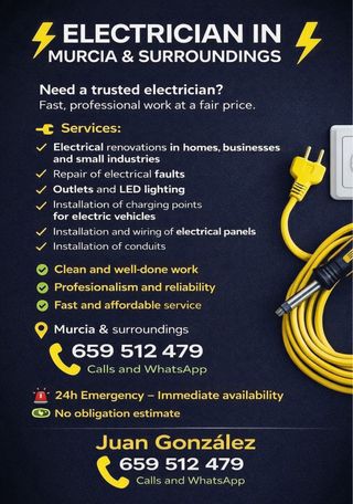 Electricista 24h Murcia – averías e instalación