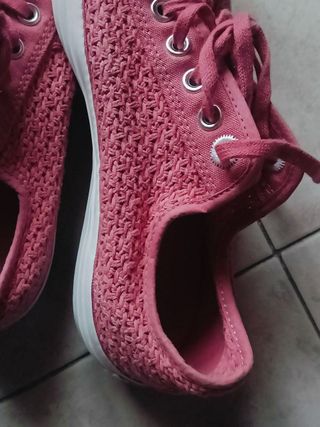 Converse All Star rosa tessuto lavorato basse