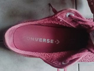 Converse All Star rosa tessuto lavorato basse