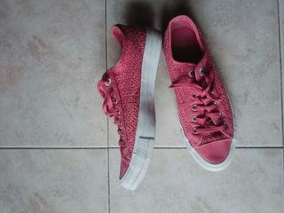 Converse All Star rosa tessuto lavorato basse