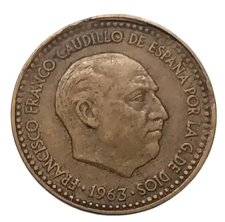 Error 1 Peseta F.Franco 1963 Cuño Roto
