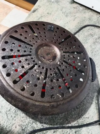 Brasero eléctrico funcionando