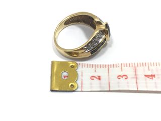 anillo oro 18k con piedra con diamante,zafiro t. 12 (16,56 mm)