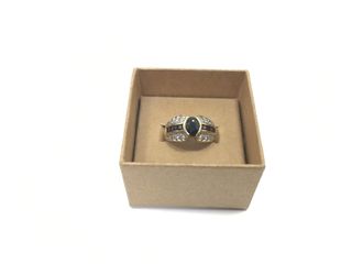 anillo oro 18k con piedra con diamante,zafiro t. 12 (16,56 mm)
