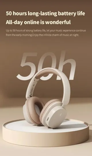 Auriculares H&S V650 Bluetooth Beige/Marrón