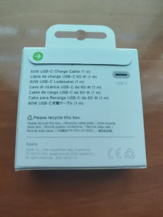 Cable Apple USB-C 60W Trenzado 1m