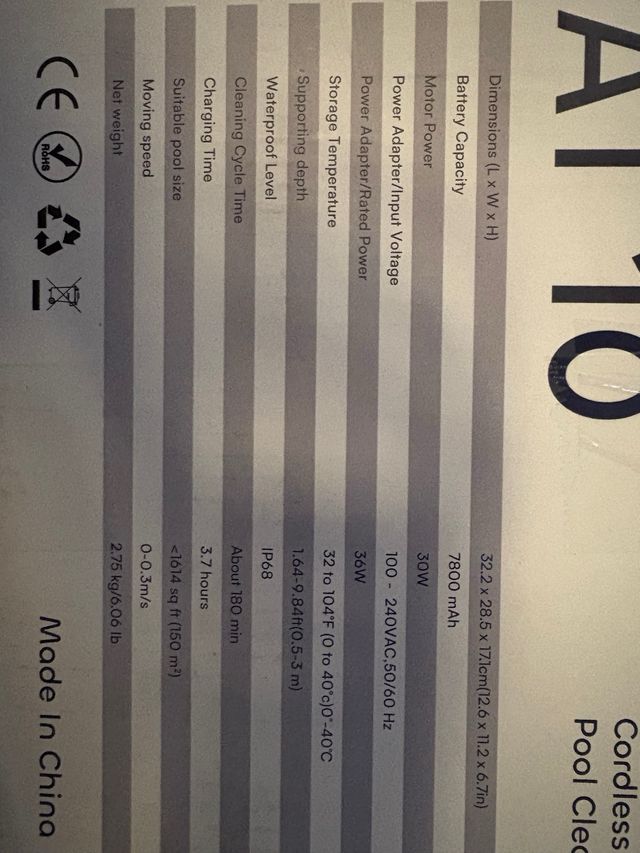 Robot Limpiafondos Inalámbrico Seauto SAT10