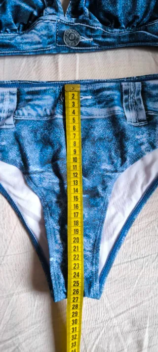 Bikini estampado vaquero azul