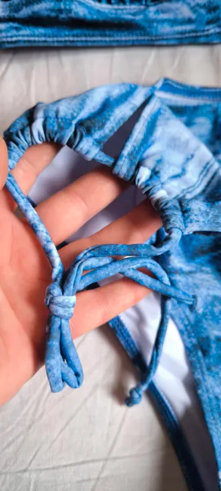Bikini estampado vaquero azul