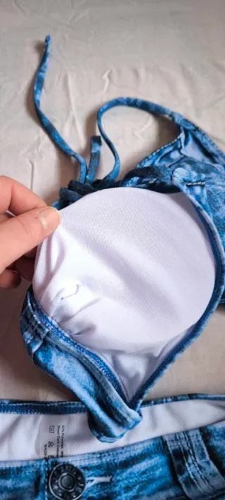 Bikini estampado vaquero azul
