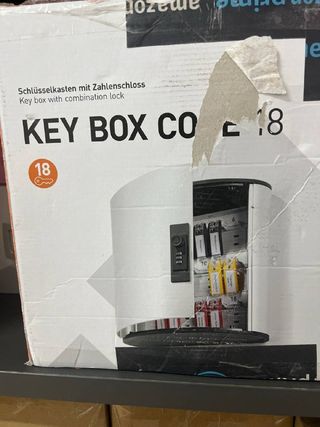 Durable 196923 Armario de llaves KEY BOX CODE 18 con cerradura de combinación para 18 llaves, metálico plateado