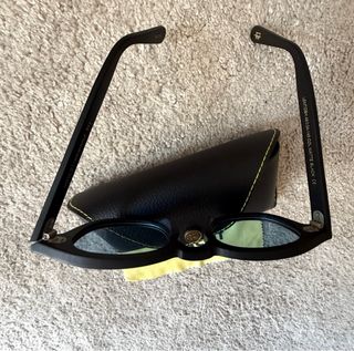 Moscot Lemtosh Preto Mate Lentes Azuis