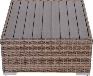 Conjunto De Jardín Modular De Rattan De 7 Piezas, Juego De Muebles Con Mesa Y Sofá Modular Con Cojines, Gris