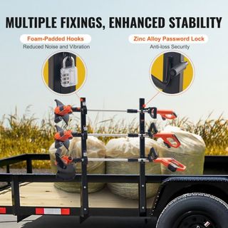 Soporte para Desmalezadora, Soporte para Desmalezadora de 3 Plazas, Soporte de Bloqueo para Desmalezadora, Soporte para Remolque de Paisajismo Montaje en Camionetas Abiertas/Remolques Cerrados, Par