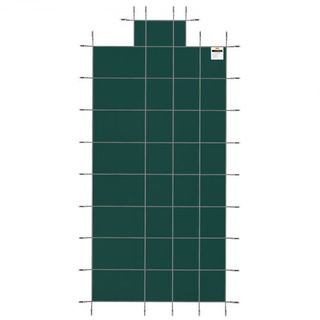 Cubierta de Seguridad para Piscina que se Ajusta a Piscinas Rectangulares Inground de 16x32 pies, Cubierta de Seguridad para Piscina con Escalón Central de 4x10 pies, Cubierta de Piscina de Malla ...