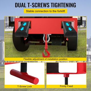 Gancho de Elevación para Montacargas de 2 Toneladas, Capacidad de 4000 LBS/2000KG, Accesorios para Carretilla Elevadora con Gancho Giratorio