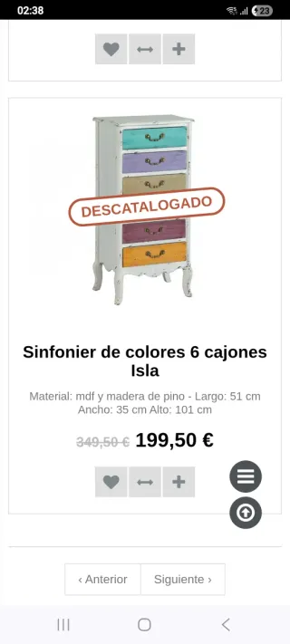 Cómoda Cajonera negra y multicolor