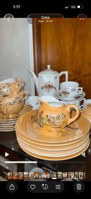 Juego de cafe vintage decorado