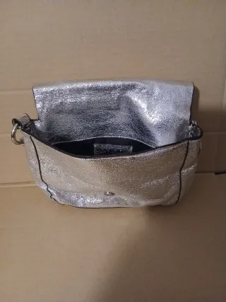 Bolso bandolera plateado Zara