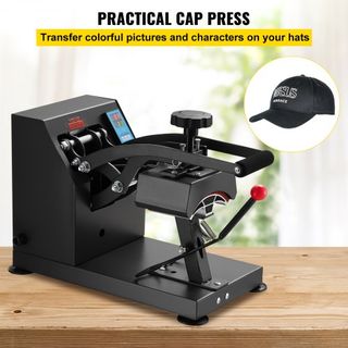 Prensa de Calor para Sombreros Máquina de Prensa de Calor de 5.5 x 3.5 pulgadas 600W Máquina Profesional de Prensa de Calor para Sombreros y Gorras con 12000 Horas de Vida Temporizador Digital LCD...