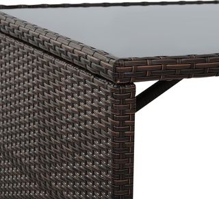 Conjunto de Muebles de Jardín de Rattan 5Pz Mesa de Comedor 4 Sillas con Cojines