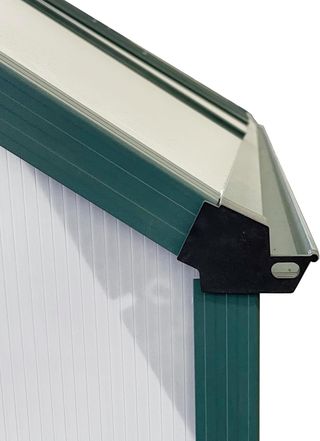 Invernadero de Jardín de Policarbonato 190X253X199Cm, Con Ventana Abatible y Puerta Corredera, Estructura de Aluminio, Verde