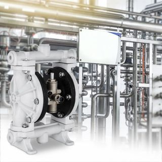 Bomba de Doble Diafragma Operada por Aire, Entrada y Salida, Cuerpo de Polipropileno, 9.46 L/min, Bomba de Transferencia Neumática con Diafragma de PTFE para Petróleo, Diésel, Aceite y Fluidos de ...