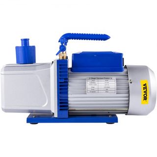Bomba de Vacío 717 L/min(12CFM) 746W(1HP) Bomba de Vacío de Paletas de Dos Etapas 3 x 10⁻¹ Pa Vacío Máximo HVAC Bomba de Vacío Rotativa Auto AC Refrigerante, para Reparación de Automóviles Evacuac...