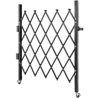Puerta de Seguridad Plegable Individual, 170 × 124 cm (An × Al) Puerta Plegable, Puerta de Seguridad de Acero en Acordeón, Puerta de Seguridad Expandible Flexible, Puerta de Barricada Rodante de 3...