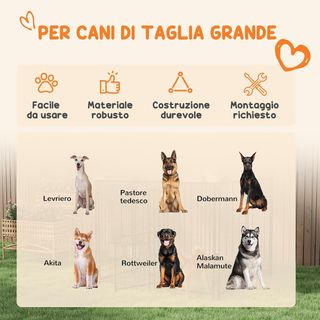 Recinto para Perros de Exterior, Kennel con Techo Anti-Uv Impermeable y Puerta de 2 Secciones, Jaula de Metal para Perros Grandes, 239X121X183Cm, Plata