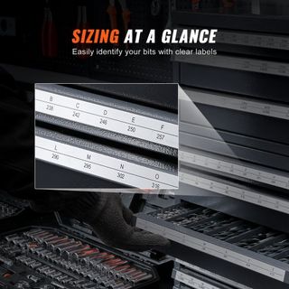 Gabinete Dispensador de Brocas, 3 Piezas con Tres Cajones para Tamaños de Letras A a Z, Organizador de Brocas de Cinco Cajones para Tamaños de Calibre de Alambre #1 a #60, Apilable para Almacenami...