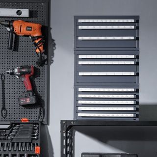 Gabinete Dispensador de Brocas, 3 Piezas con Tres Cajones para Tamaños de Letras A a Z, Organizador de Brocas de Cinco Cajones para Tamaños de Calibre de Alambre #1 a #60, Apilable para Almacenami...