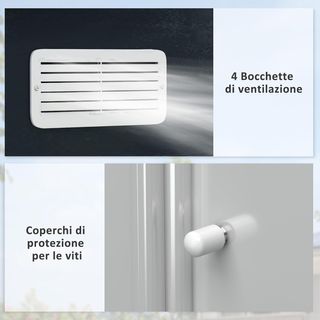 Caseta de Jardín con Base y Puertas Correderas Dobles, Cobertizo de Jardín de Acero, 277X195X192 Cm, Gris Oscuro